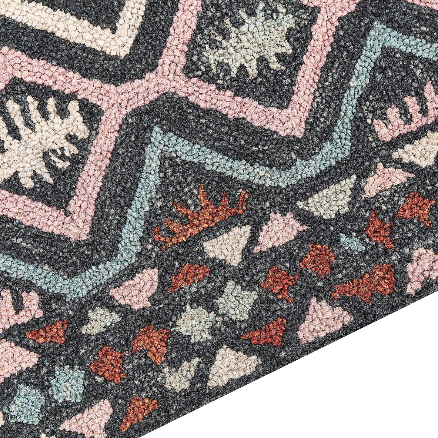 Multicolor Wool Area Rug 80 x 150cm Hand Tufted Geometric