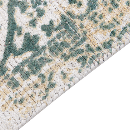 Viscose Oriental Distressed Area Rug Grey Green 160 x 230cm for Living Room and Bedroom
