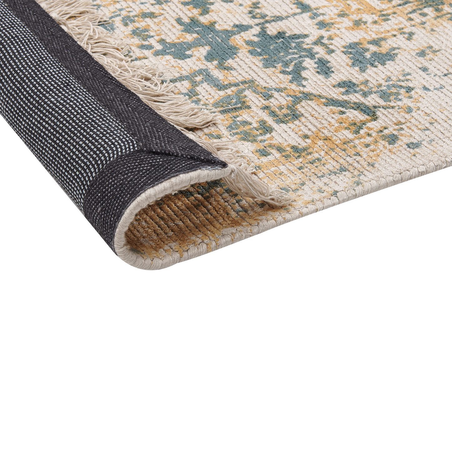 Viscose Area Rug Yellow And Green 160 x 230cm Oriental Distressed