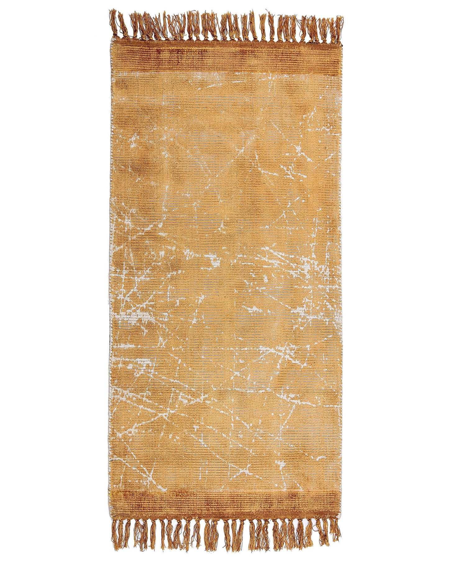 Area Rug Modern Glam Orange Viscose Fringed 80 x 150cm