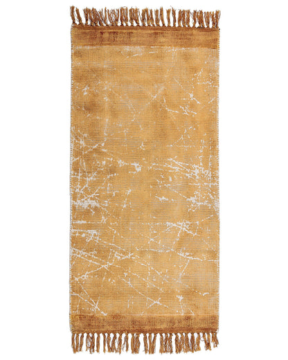 Area Rug Modern Glam Orange Viscose Fringed 80 x 150cm