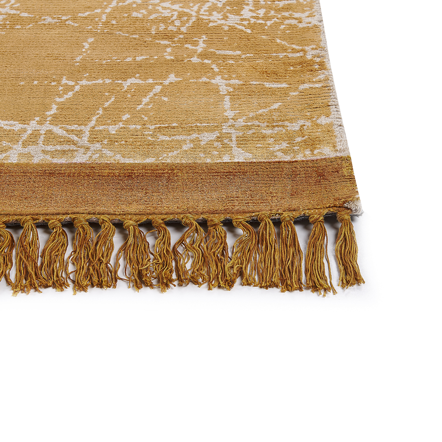 Area Rug Modern Glam Orange Viscose Fringed 80 x 150cm