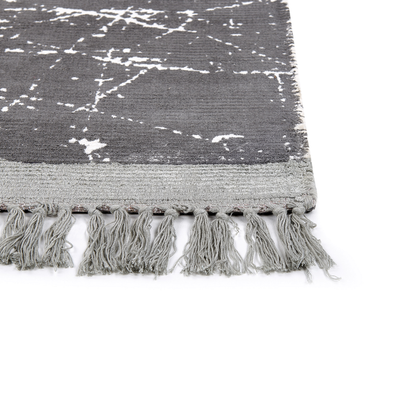 Modern Glam Area Rug Grey Viscose 80 x 150 Fringes