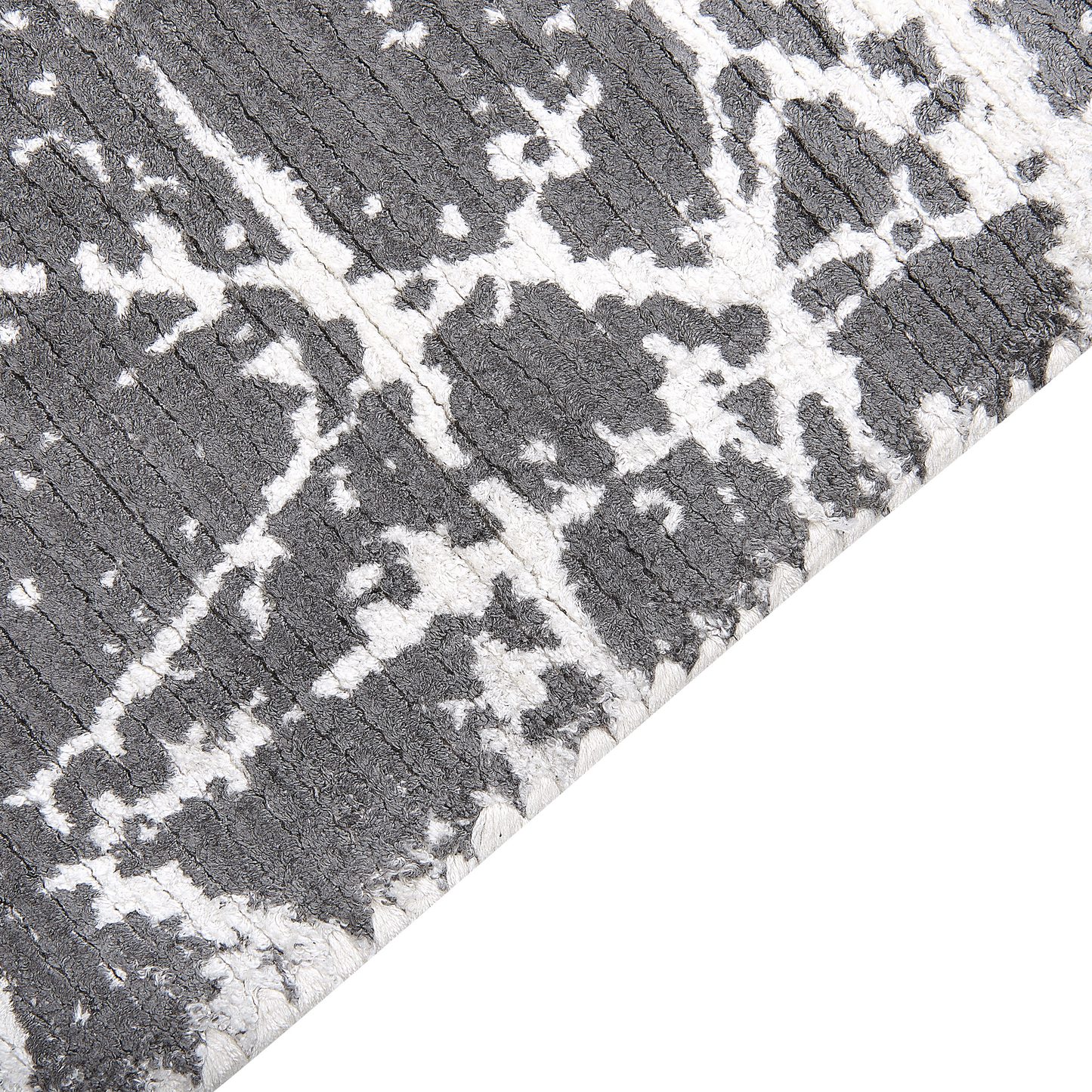 Modern Glam Area Rug Grey Viscose 80 x 150 Fringes