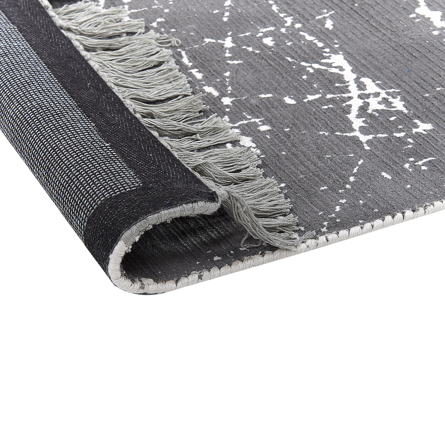 Modern Glam Area Rug Grey Viscose 80 x 150 Fringes