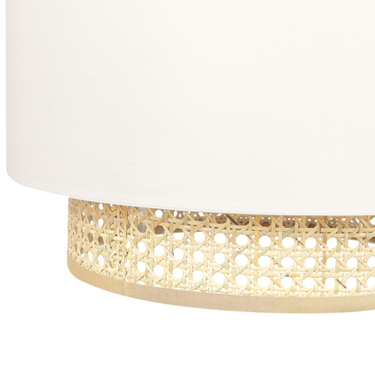 Pendant Lamp Natural Beige Rattan Double Shade Boho Light