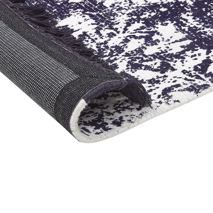 Area Rug Violet And White 80 X 150cm Vintage Distressed