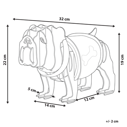 Bulldog Table Lamp White Shade Light Brown Finish