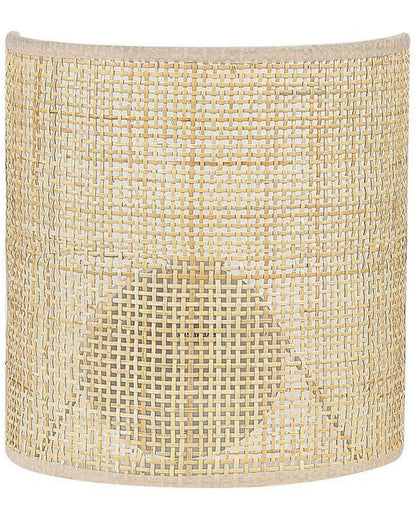 Wall Lamp Natural Rattan 22cm Half Drum Shade
