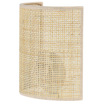 Wall Lamp Natural Rattan 22cm Half Drum Shade