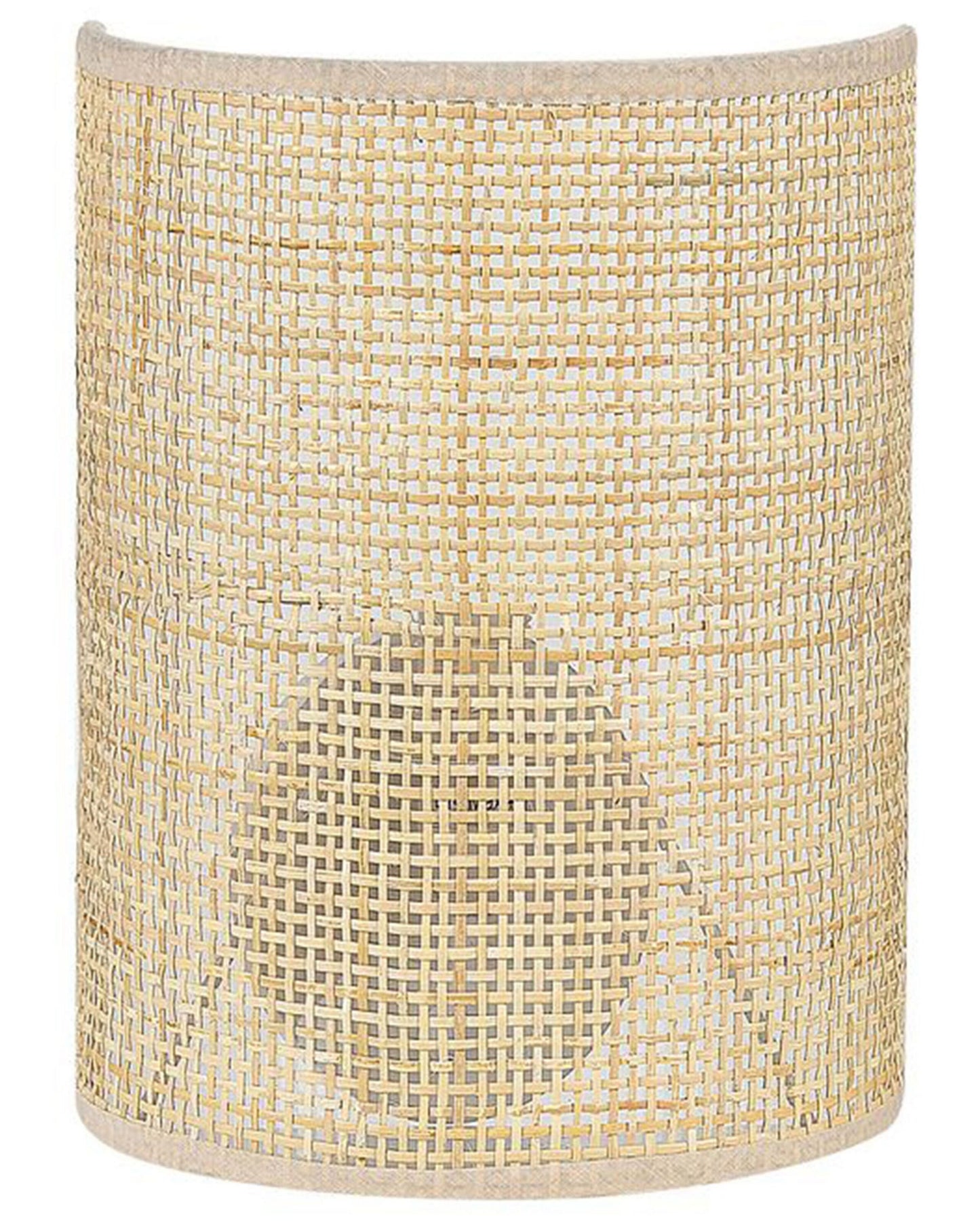 Wall Lamp Natural Rattan 25cm Half Drum Shade Boho Rustic