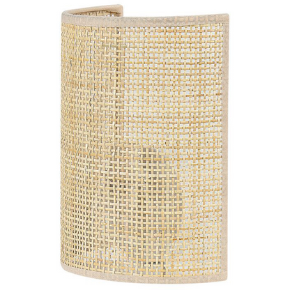 Wall Lamp Natural Rattan 25cm Half Drum Shade Boho Rustic
