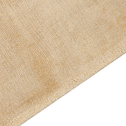 Golden Viscose Area Rug 80 x 150cm Tufted Low Pile