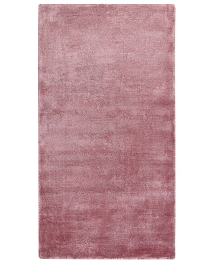 Pink Viscose Area Rug 80 X 150cm Tufted Low Pile Modern