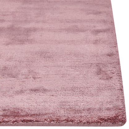 Pink Viscose Area Rug 80 X 150cm Tufted Low Pile Modern