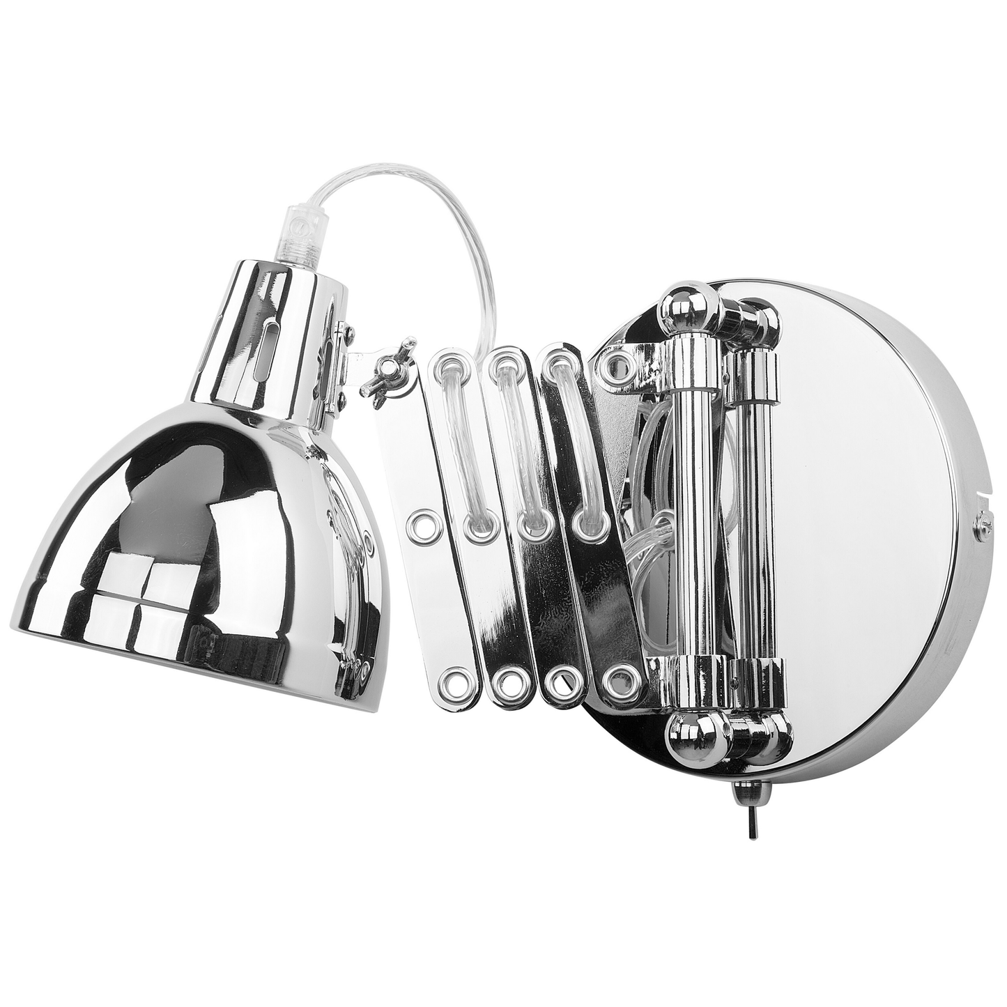 Set Of 2 Silver Metal Wall Lamps Adjustable Swing Arm