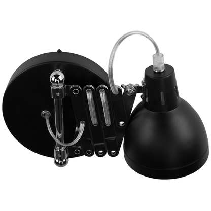 Set Of 2 Black Metal Wall Lamps With Adjustable Swing Arm