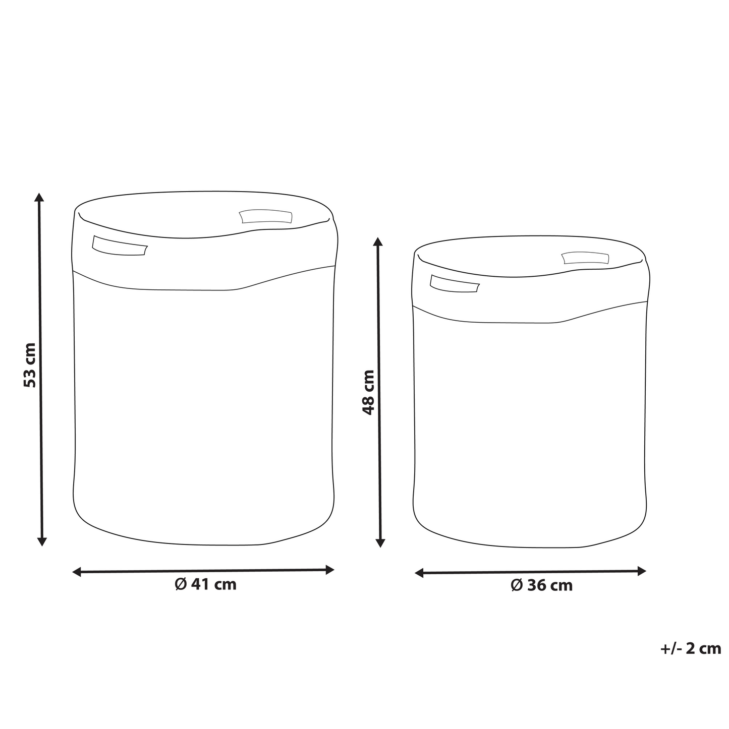 Cotton Storage Baskets Set Of 2 White And Light Beige Laundry Bins For Home Organization