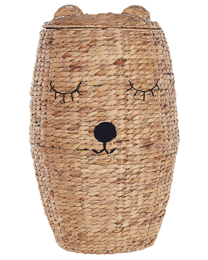 Wicker Bear Natural Water Hyacinth Toy Hamper With Lid