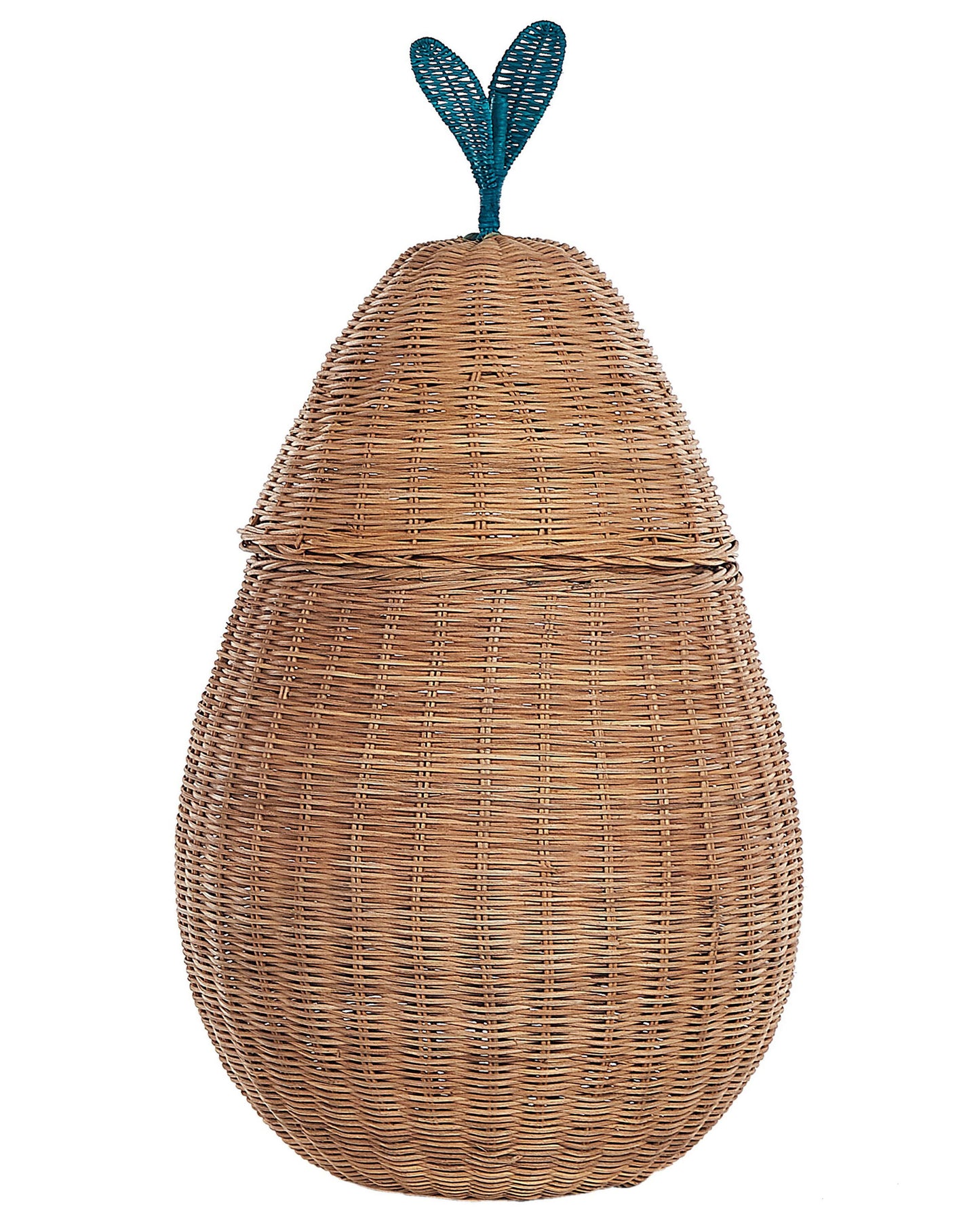 Pear Shaped Wicker Basket Natural Toy Hamper For Kids