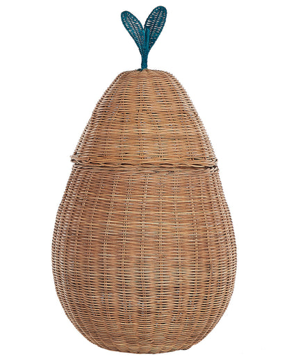 Pear Shaped Wicker Basket Natural Toy Hamper For Kids