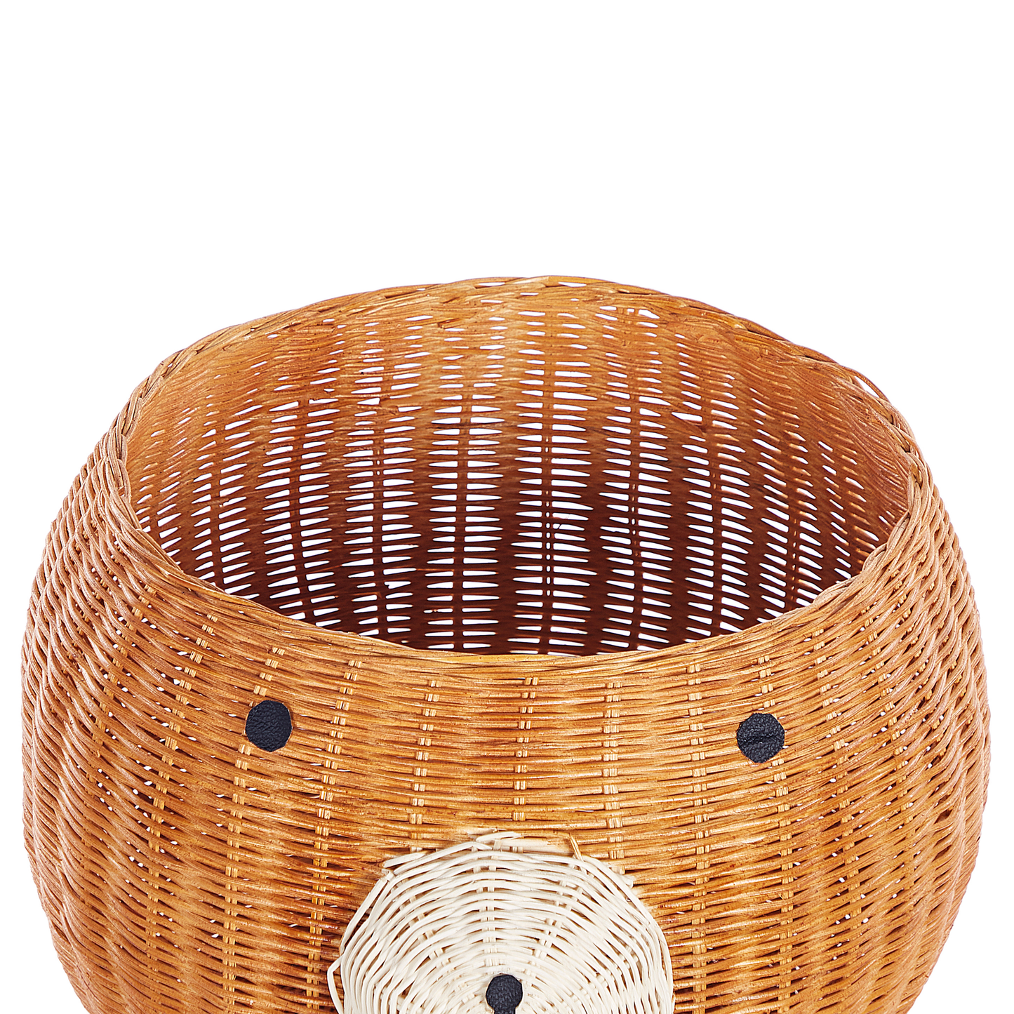 Bear Shaped Basket Natural Rattan Toy Hamper