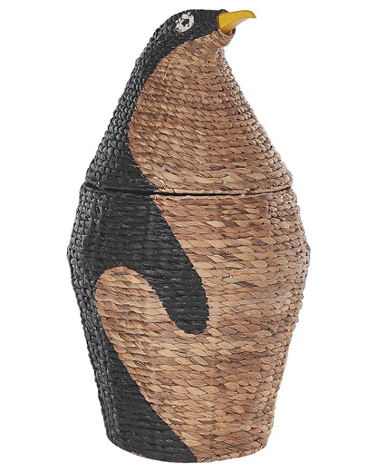 Penguin Shaped Wicker Basket Toy Hamper Natural Water Hyacinth For Kids Room