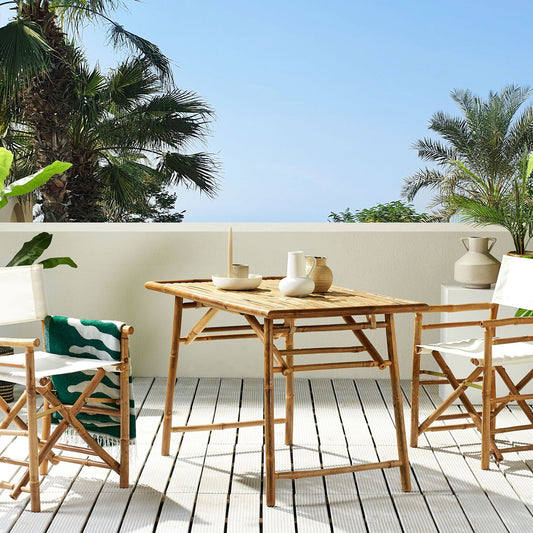 Folding Garden Dining Table 120 X 70cm Light Brown