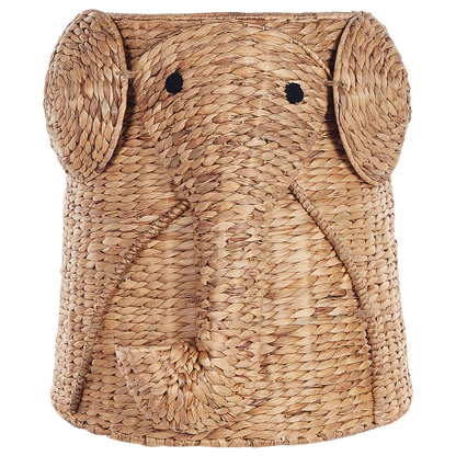 Hyacinth Home Wicker Elephant Toy Hamper Natural Water Hyacinth