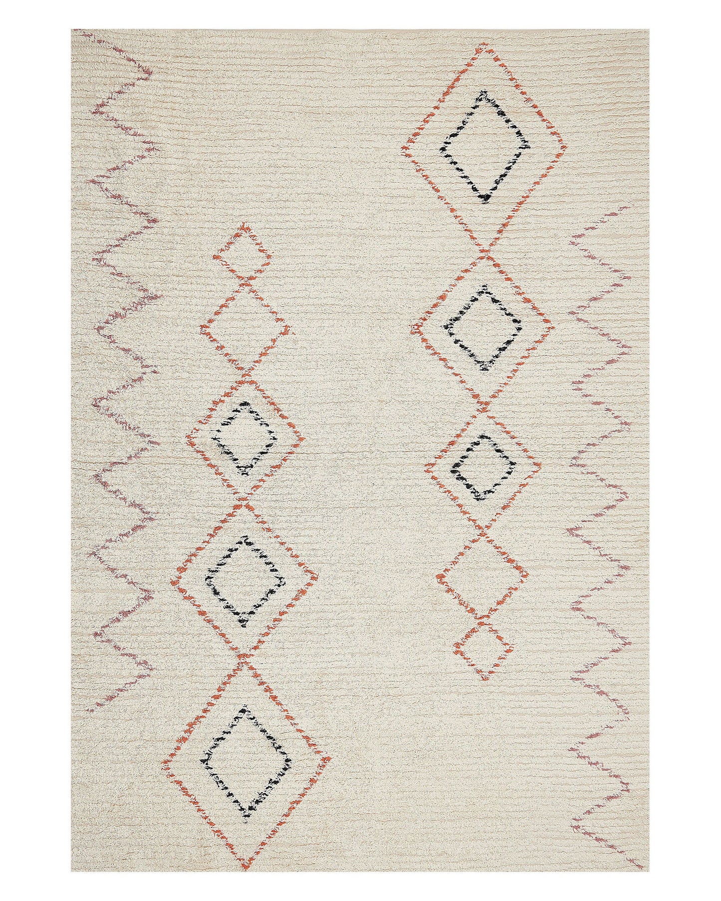 Beige Cotton Rug 140 x 200 Hand Tufted Geometric