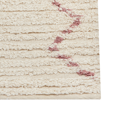 Beige Cotton Rug 160 x 230cm Hand Tufted Geometric Flatweave Living Room