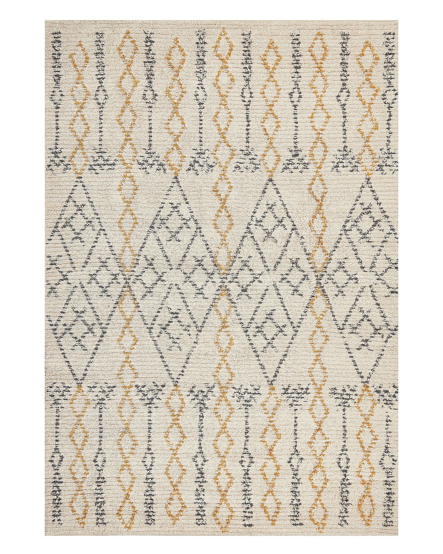 Beige Cotton Rug 140 x 200cm Geometric Hand Tufted Flatweave