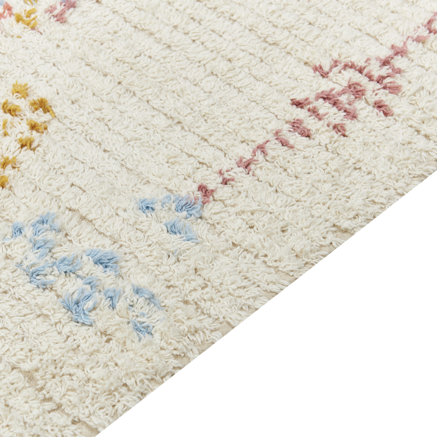 Beige Cotton Area Rug 80 x 150cm Geometric Hand Tufted Flatweave Living Room