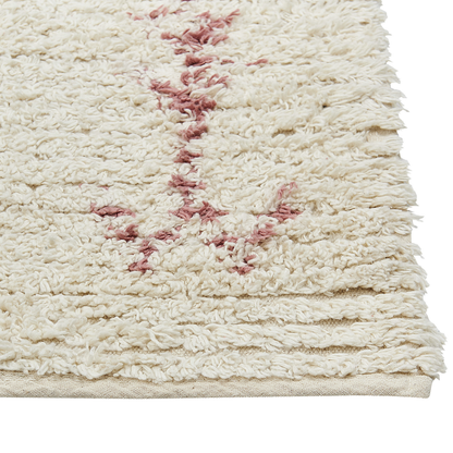 Beige Cotton Area Rug 80 x 150cm Geometric Hand Tufted Flatweave Living Room