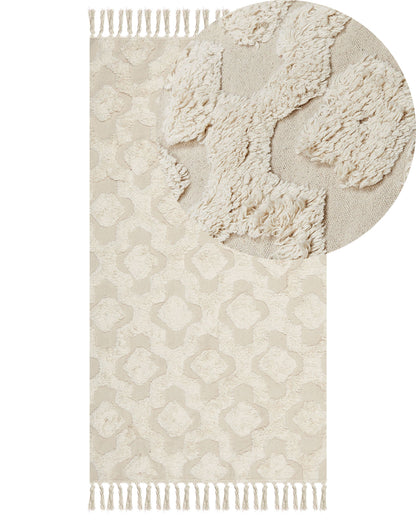 Cosy Nest Cotton Area Rug 80 x 150cm Tufted Geometric Beige