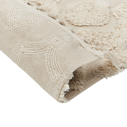 Cosy Nest Cotton Area Rug 80 x 150cm Tufted Geometric Beige