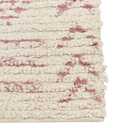 Beige Cotton Rug 80 x 150cm Geometric Hand Tufted Flatweave Living Room