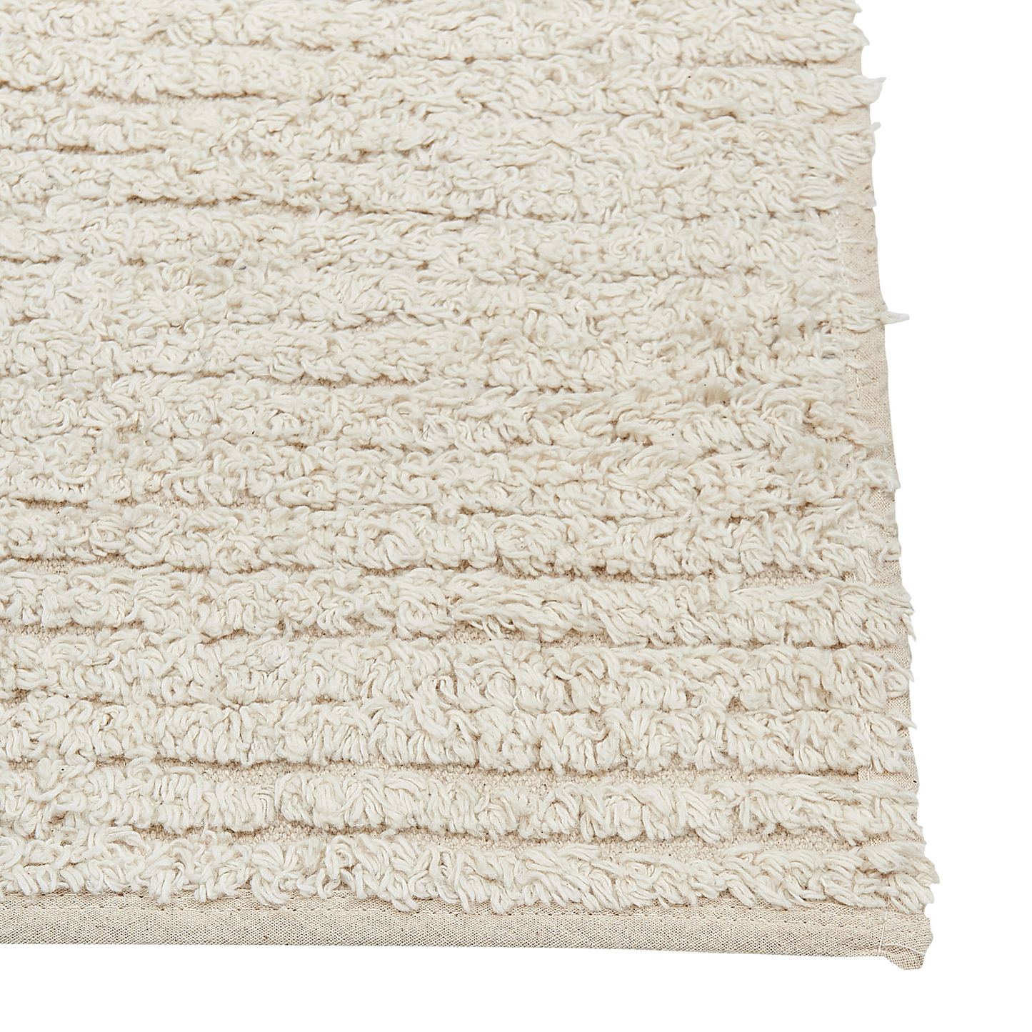 Beige Cotton Area Rug 160 x 230 Hand Tufted Geometric
