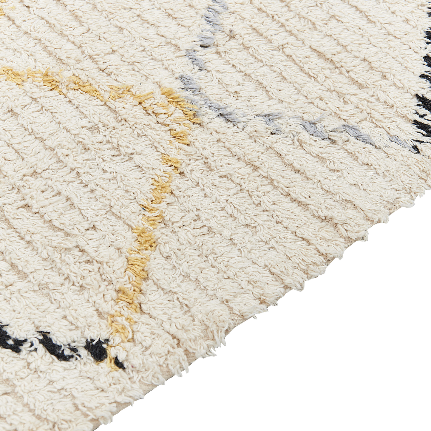 Beige Cotton Area Rug 160 x 230 Hand Tufted Geometric