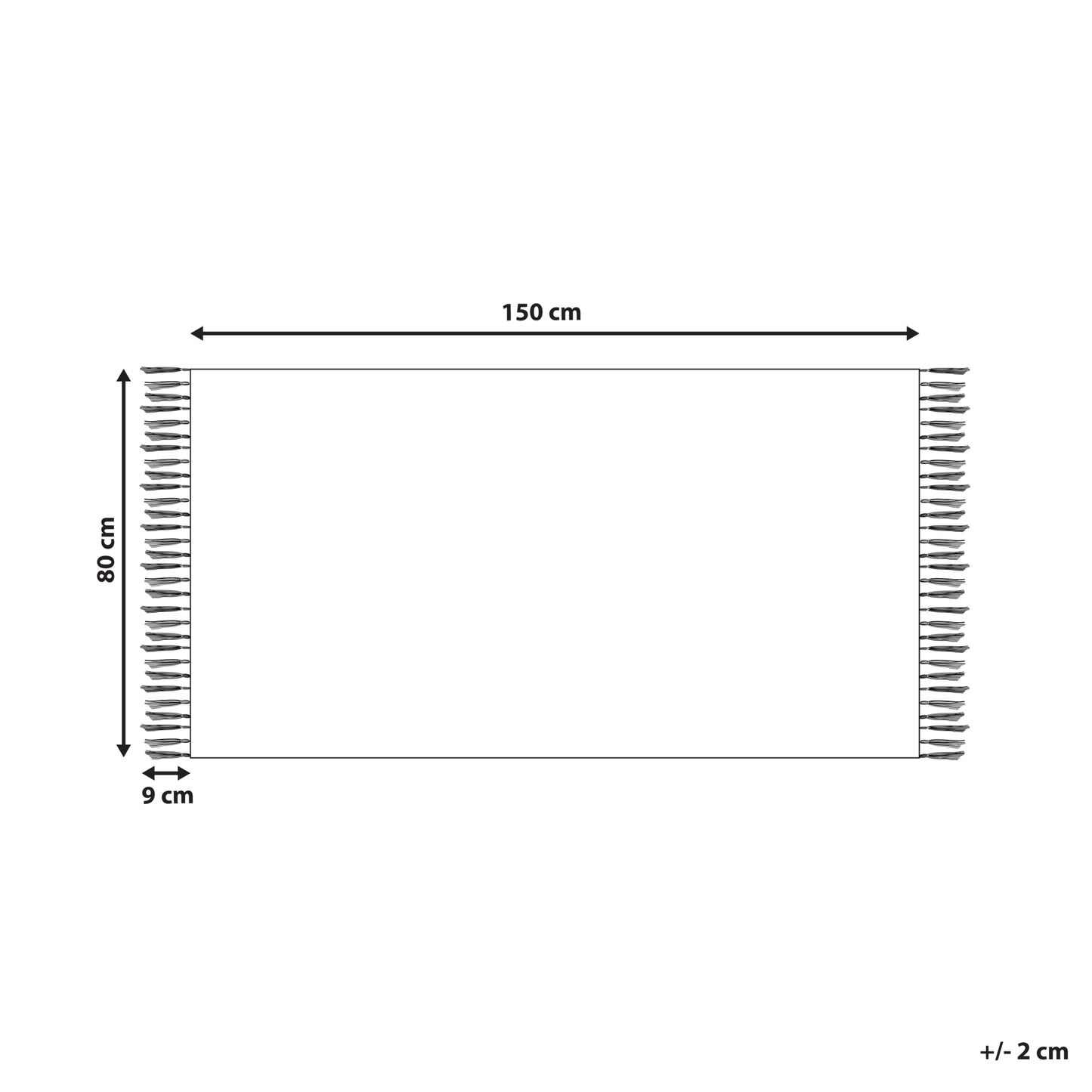 Beige Cotton Area Rug 80 x 150 Shaggy Tufted Tassels Geometric
