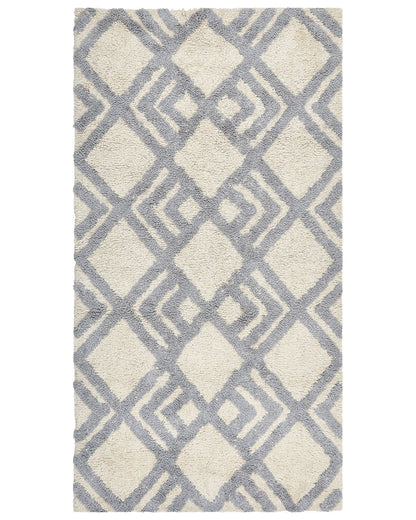 Home Beige Cotton Area Rug 80 x 150cm Hand Tufted