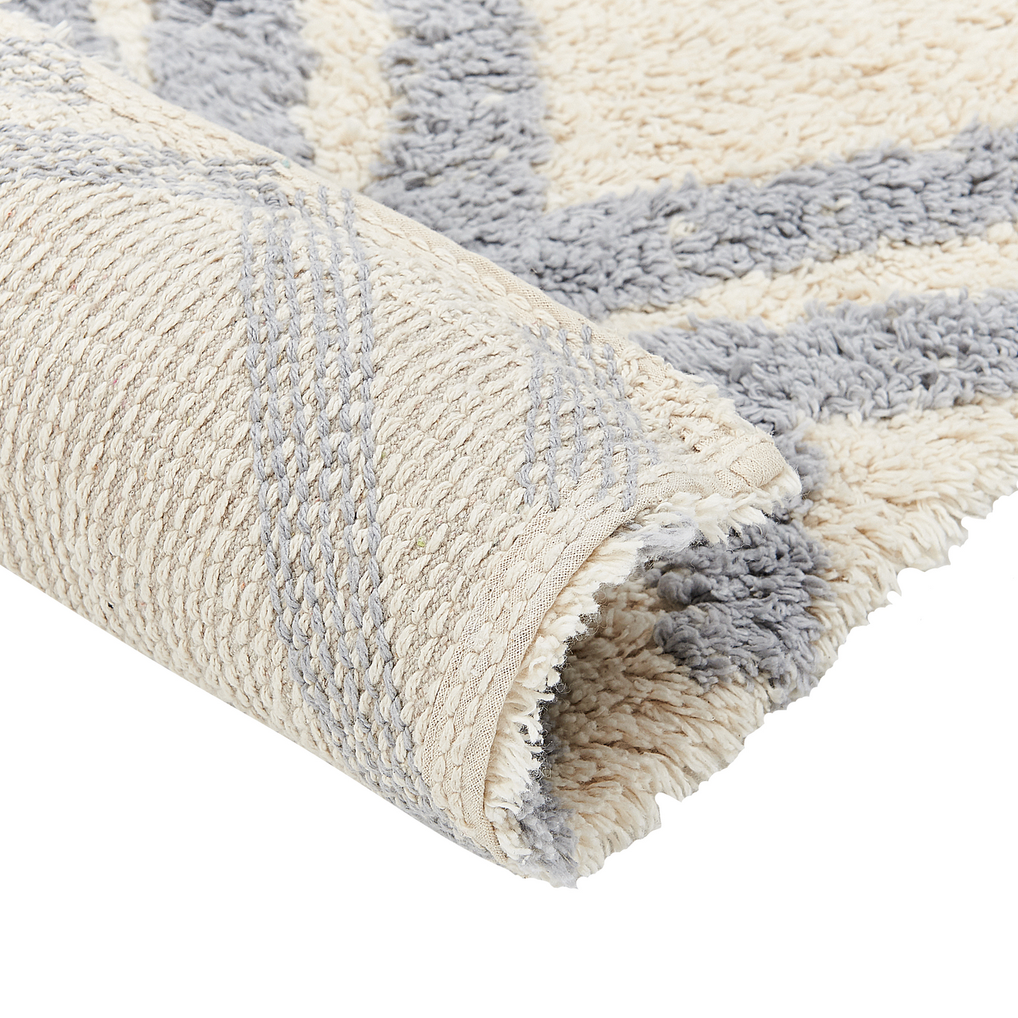 Home Beige Cotton Area Rug 80 x 150cm Hand Tufted