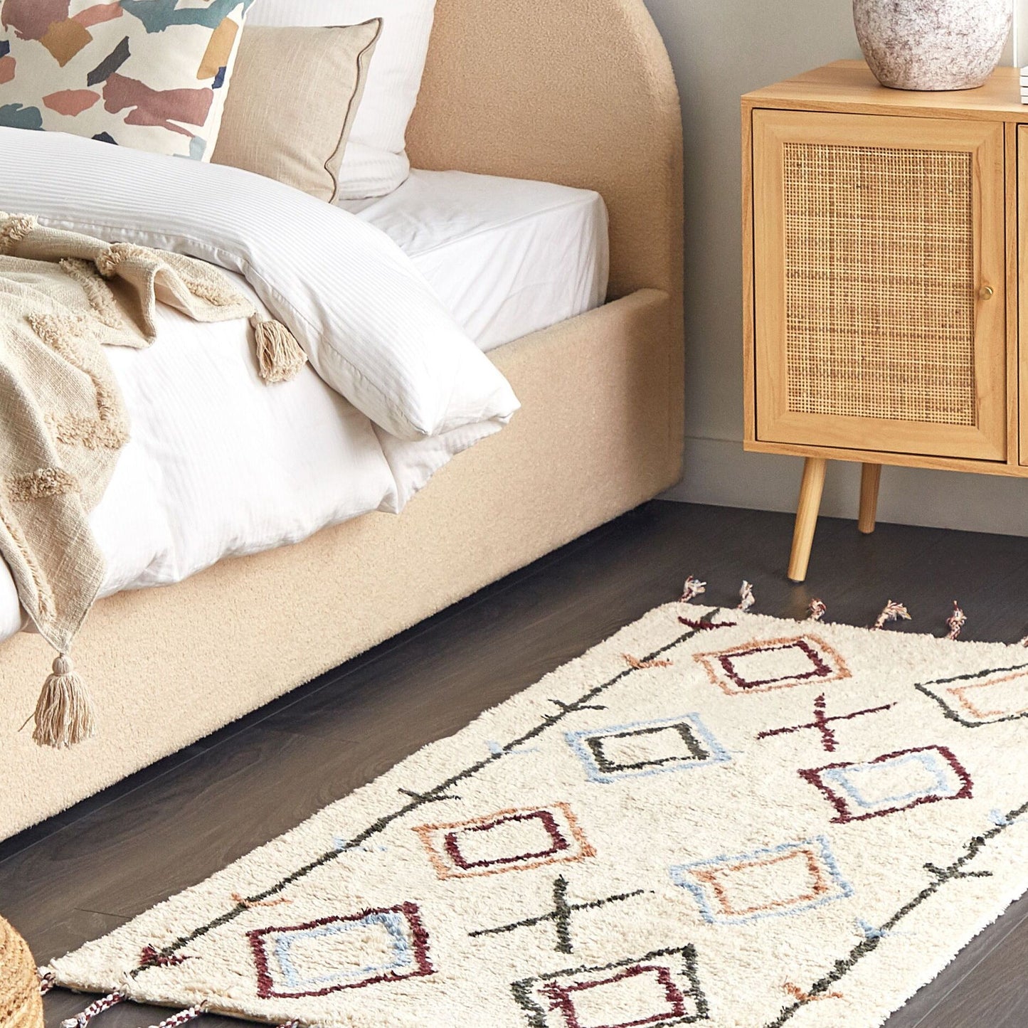 Hand Tufted Multicolour Cotton Area Rug 80 x 150cm