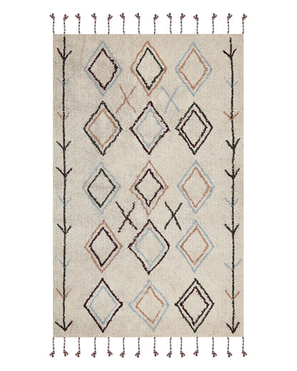 Hand Tufted Cotton Area Rug 140 x 200cm Multicolour