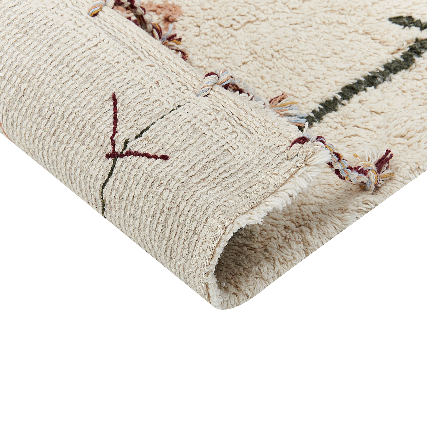 Hand Tufted Cotton Area Rug 140 x 200cm Multicolour
