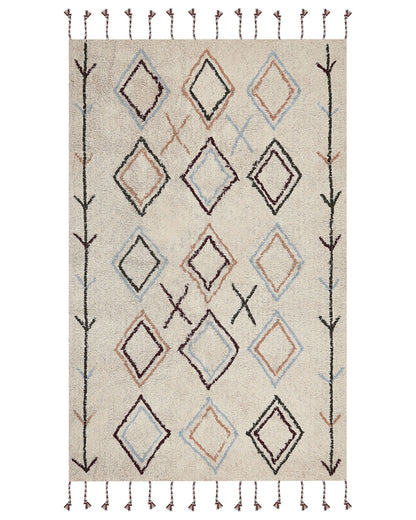 Area Rug Multicolour Cotton 160 x 230 Rectangular Hand Tufted