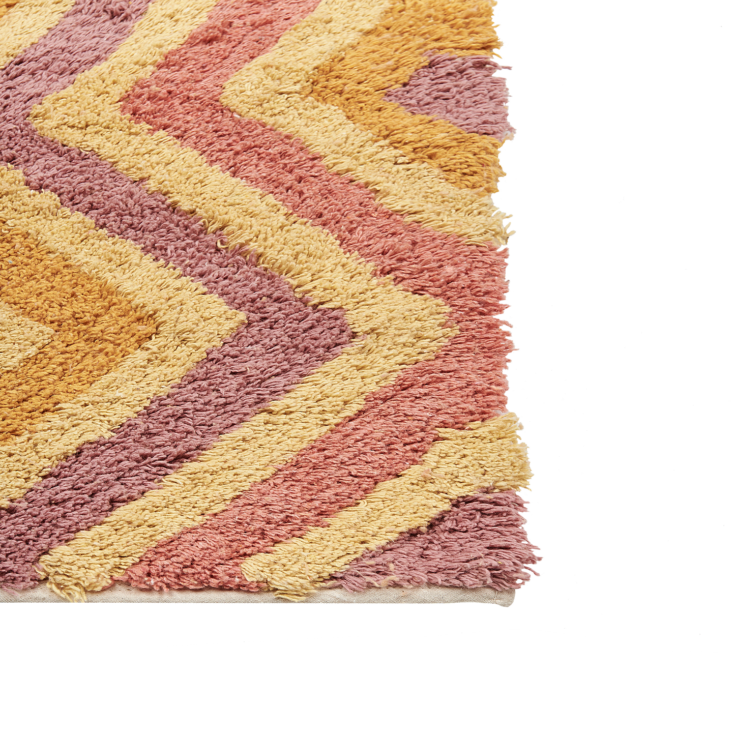 Multicolour Cotton Area Rug 80 x 150cm Hand Tufted Modern Abstract Living Room Decor