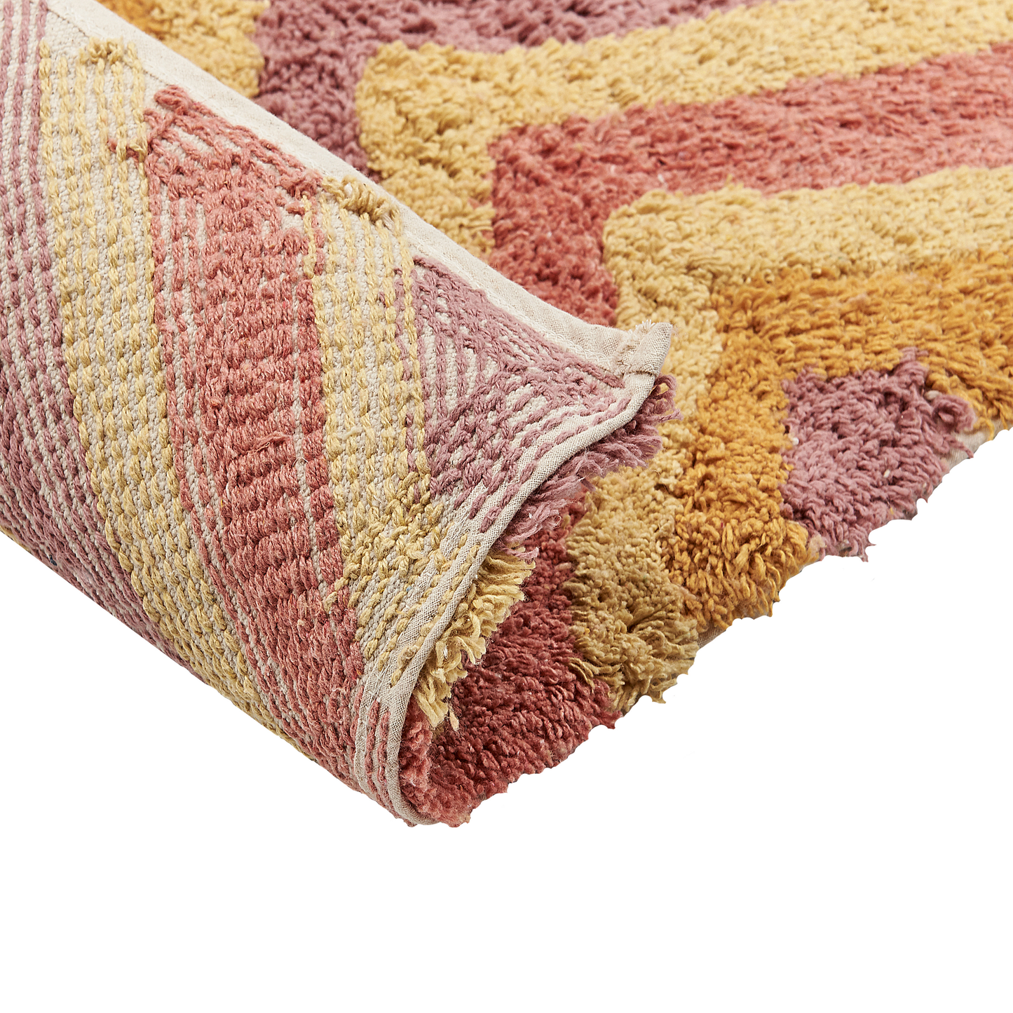 Area Rug Multicolour Cotton 140 x 200 Hand Tufted Modern Abstract