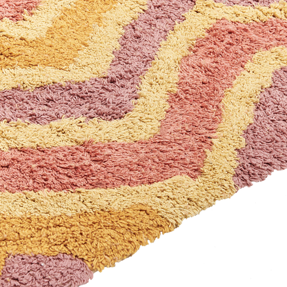 Area Rug Multicolour Cotton 140 x 200 Hand Tufted Modern Abstract