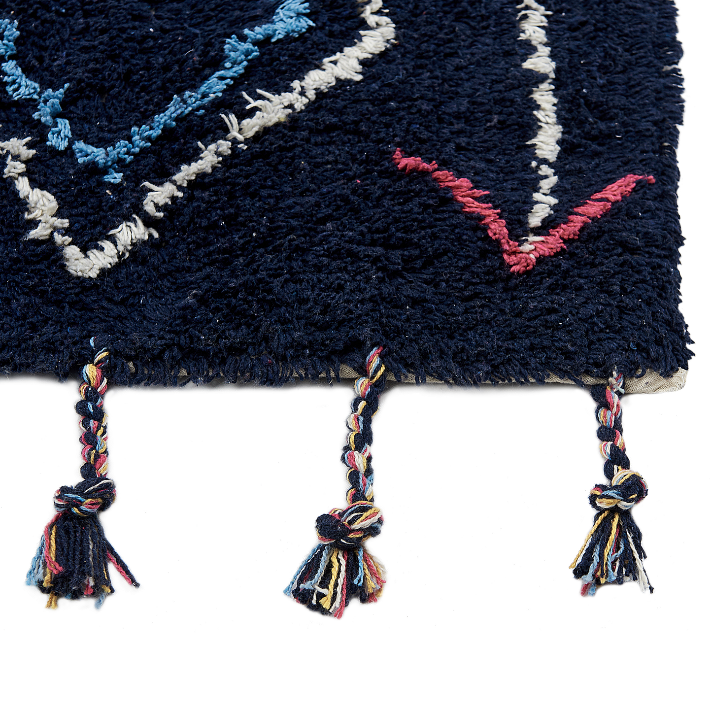 Area Rug Black Cotton 160 x 230 Rectangular Hand Tufted